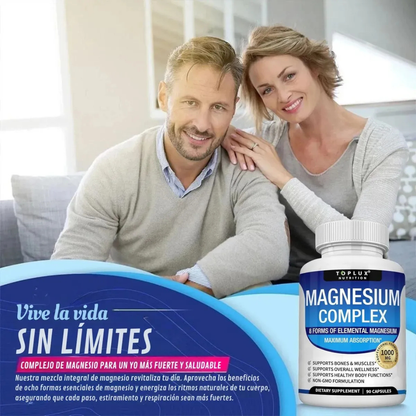 MAGNESIUM COMPLEX, 8 FORMAS DE MAGNESIO EN UNA  60 CAPSULAS, MAXIMA ABSORCIÓN