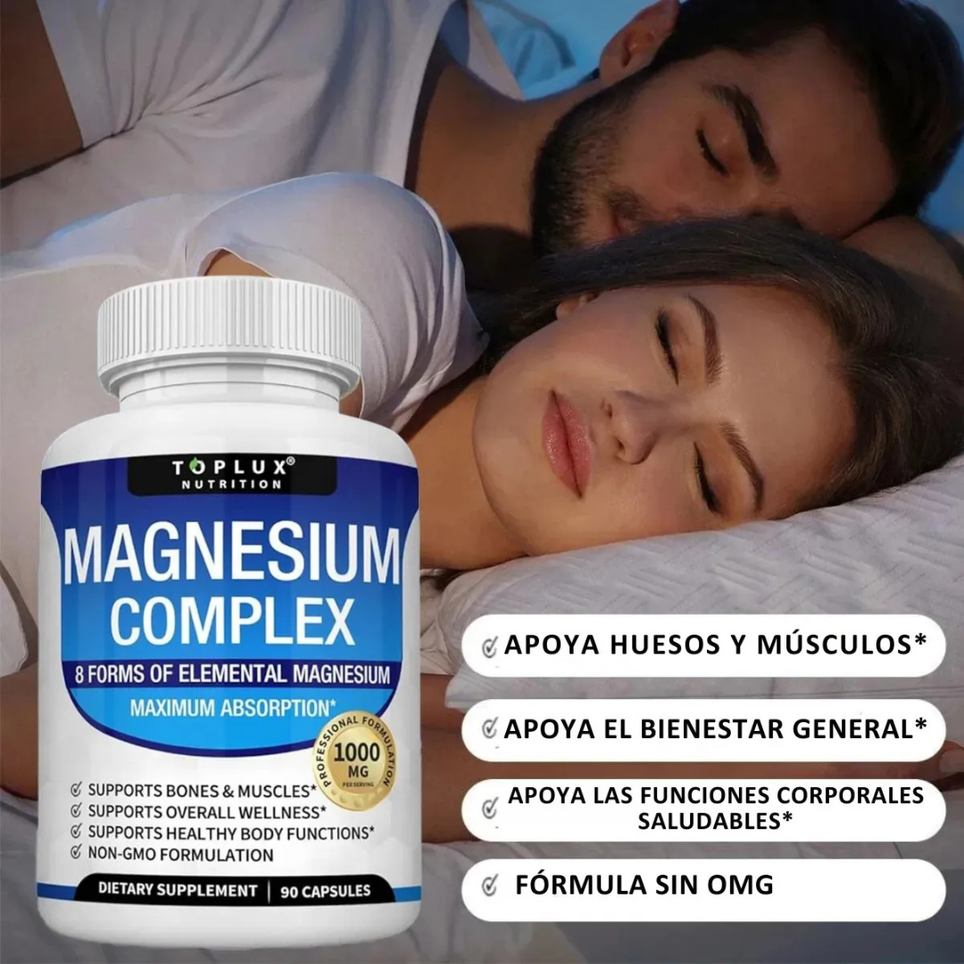 MAGNESIUM COMPLEX, 8 FORMAS DE MAGNESIO EN UNA  60 CAPSULAS, MAXIMA ABSORCIÓN