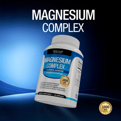 MAGNESIUM COMPLEX, 8 FORMAS DE MAGNESIO EN UNA  60 CAPSULAS, MAXIMA ABSORCIÓN