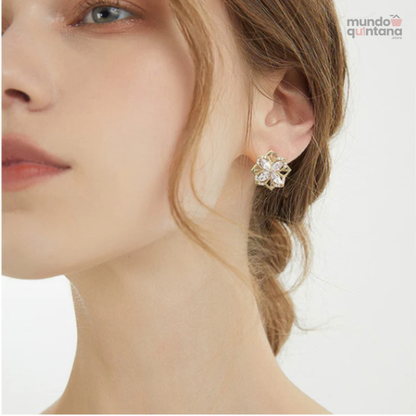 Aretes Flor Giratoria (Anti-estrés & Moda)