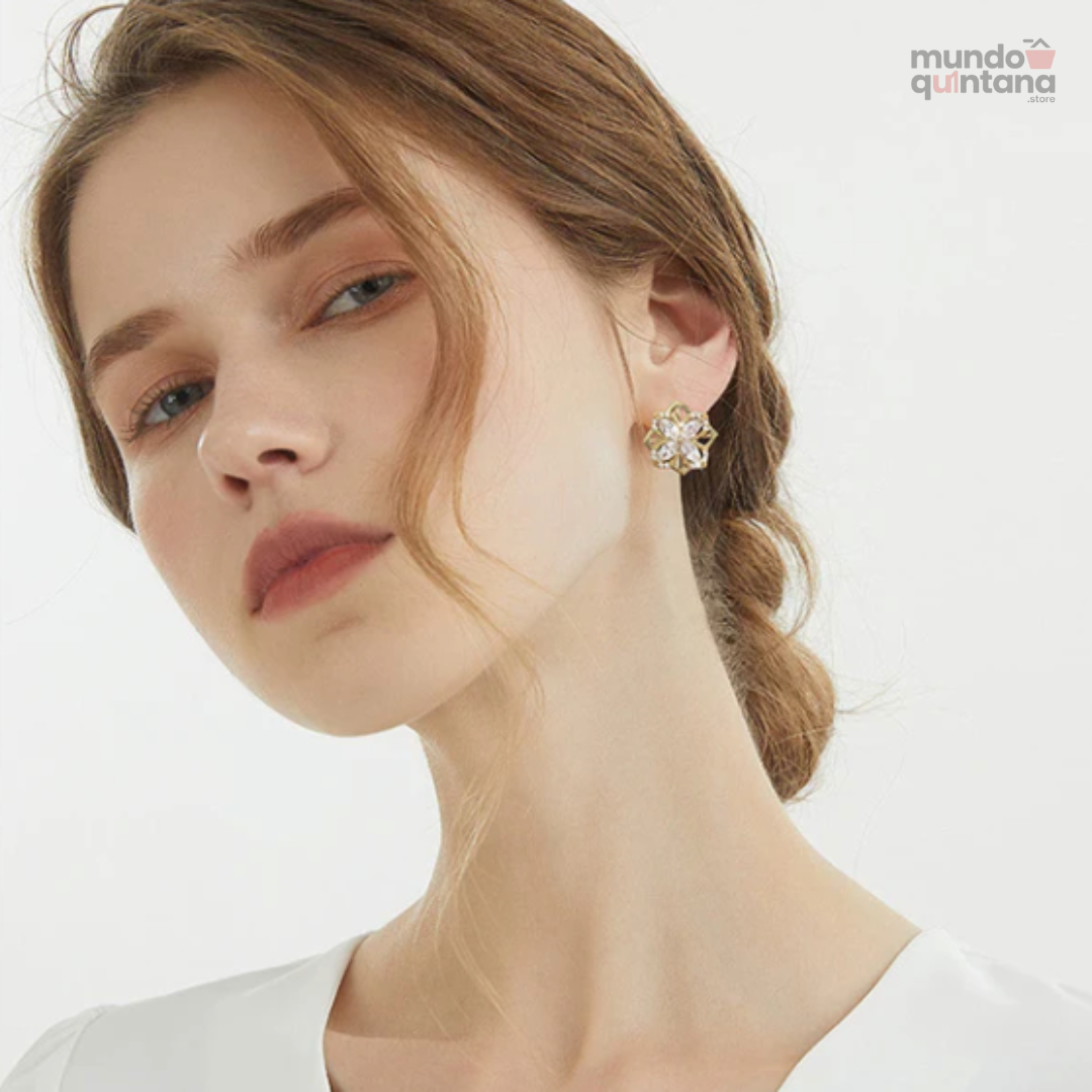 Aretes Flor Giratoria (Anti-estrés & Moda)